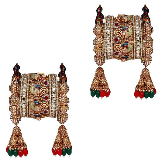 Peacock Bangle Set With Charms - JAI HO INDIA