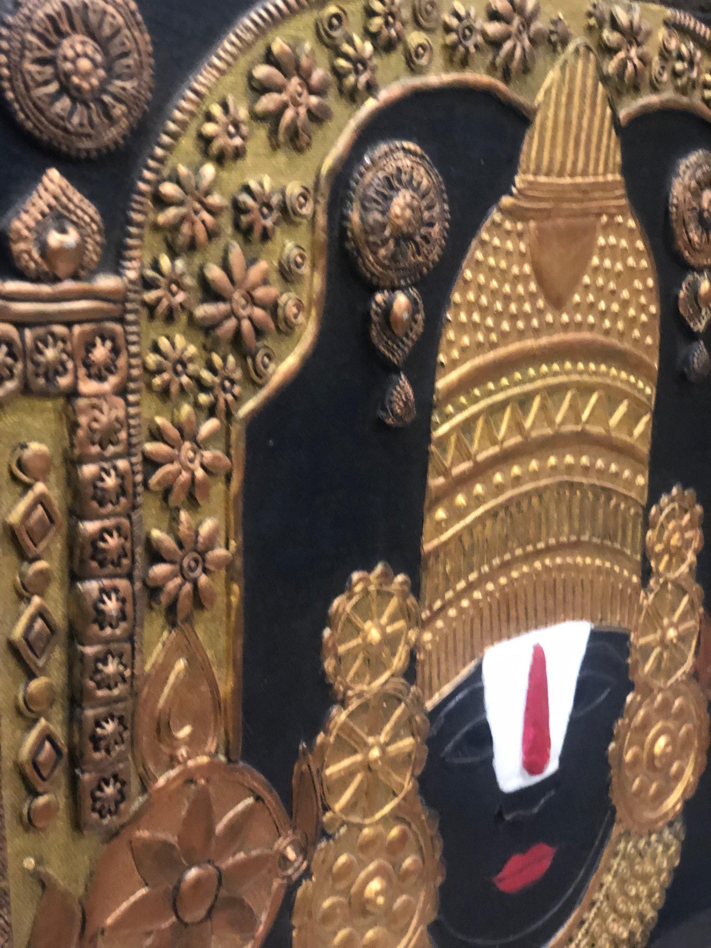 Venketeshwara Tirupati Balaji Cone Art 3D Painting 16" x20" 1.2Kgs by Apoorva Wadhawan - JAI HO INDIA