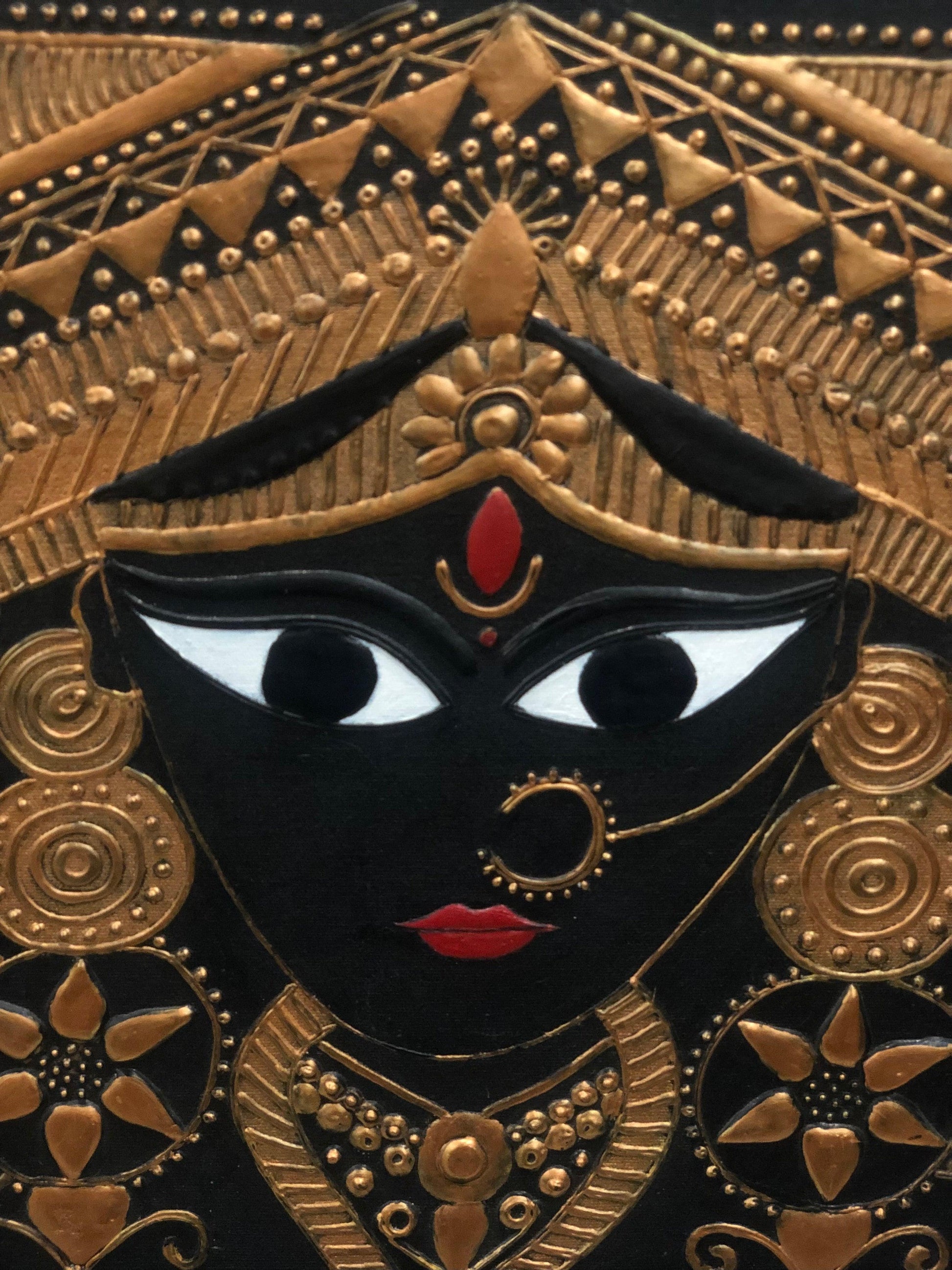 Goddess Kali Maa Framed 3D Acrylic Original Painting By Apoorva Wadhawan - JAI HO INDIA
