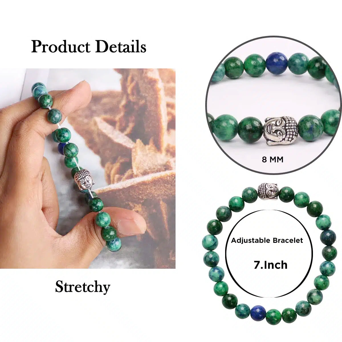 Chrysocolla Buddha Bracelet