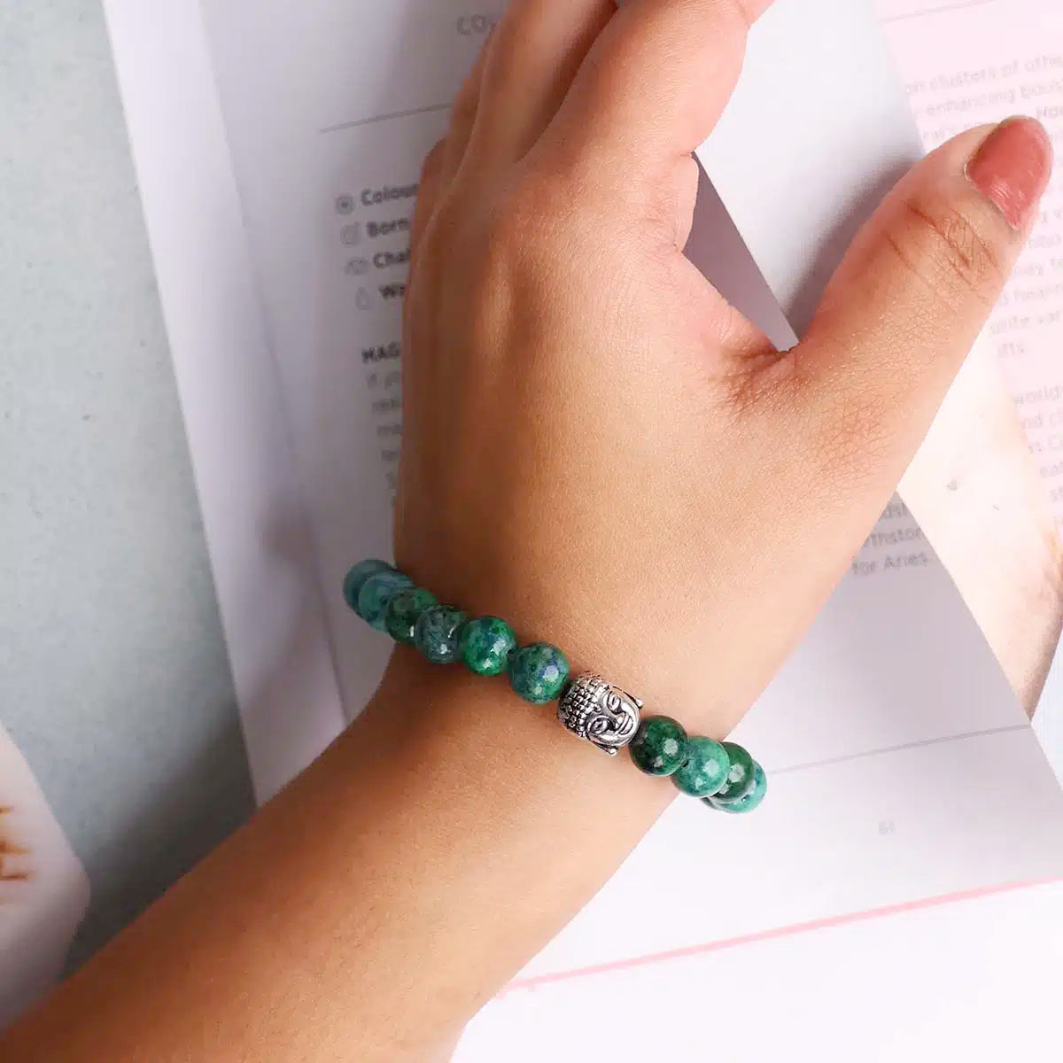 Chrysocolla Buddha Bracelet