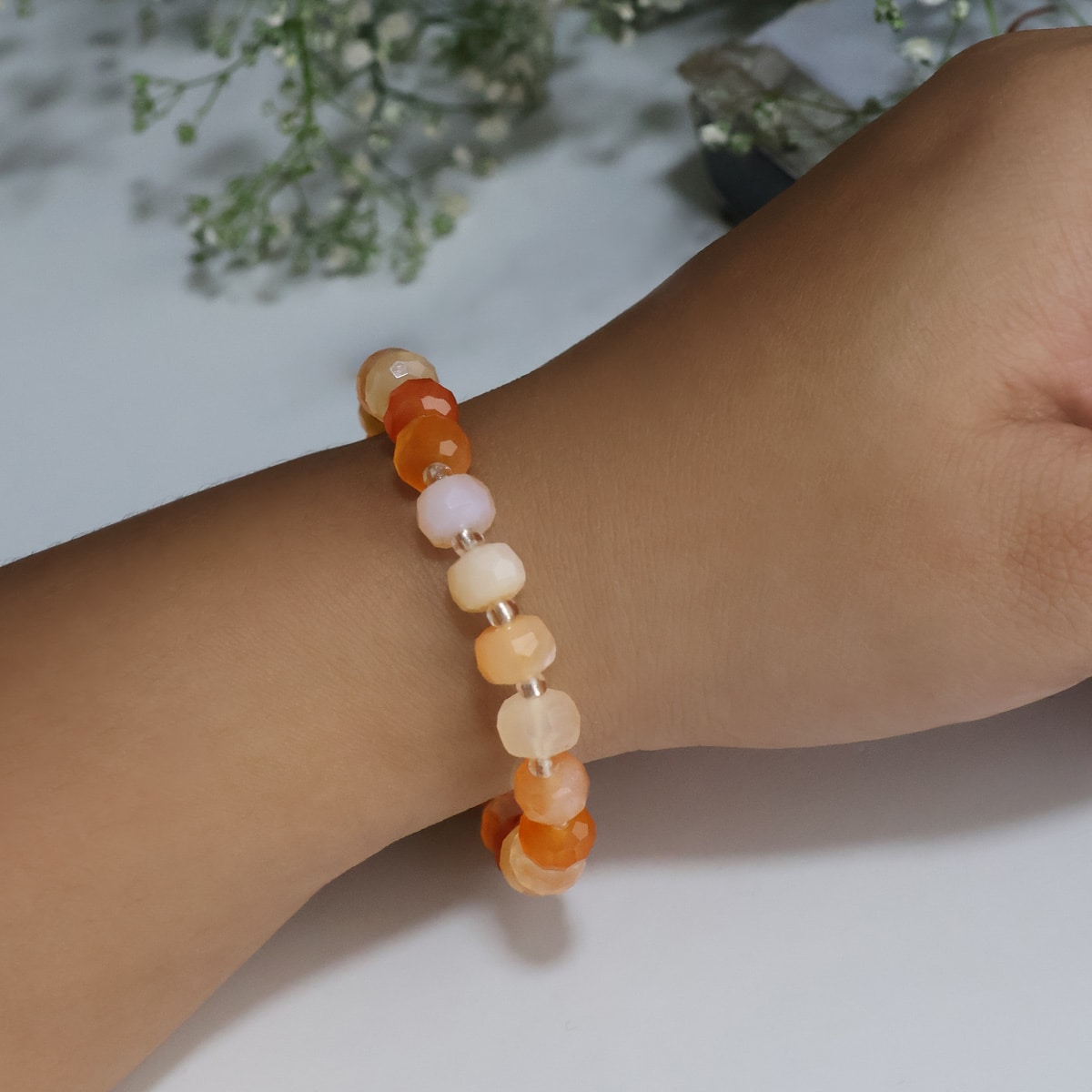 Red Carnelian Beads Bracelet