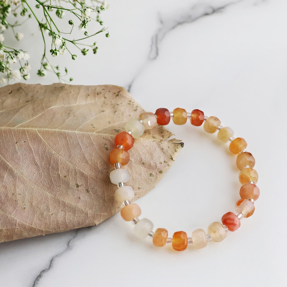 Red Carnelian Beads Bracelet