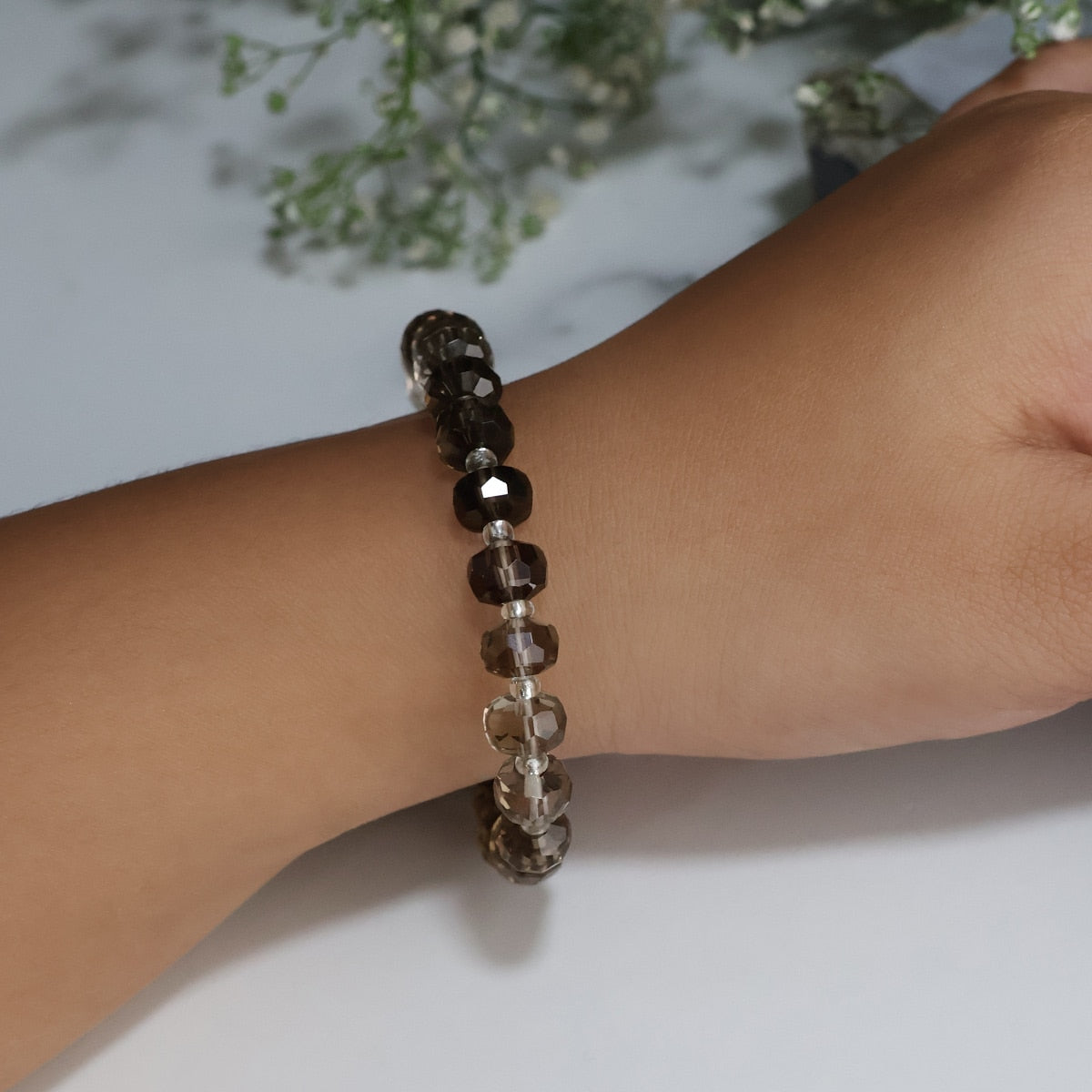 Smoky Quartz Beads Bracelet