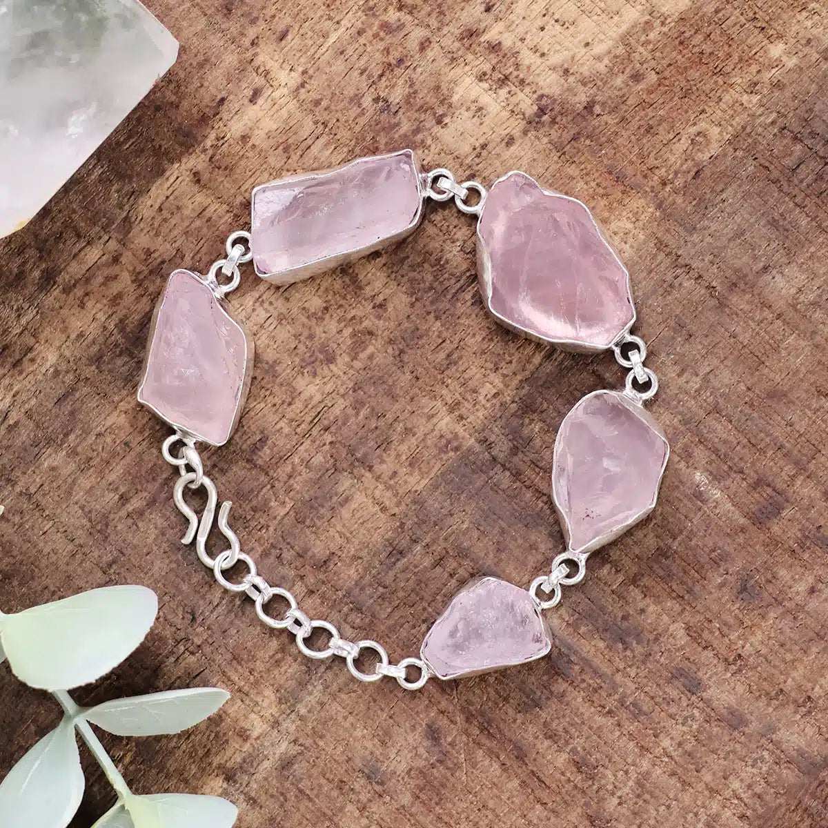 Rose Quartz Raw Bracelet