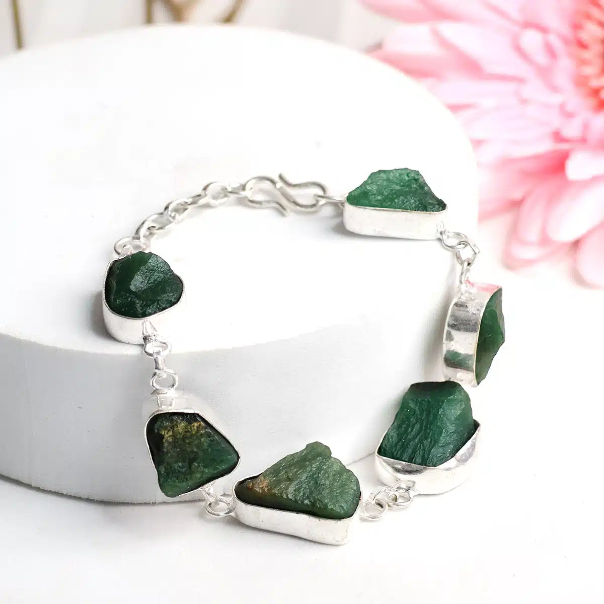 Green Jade Raw Bracelet