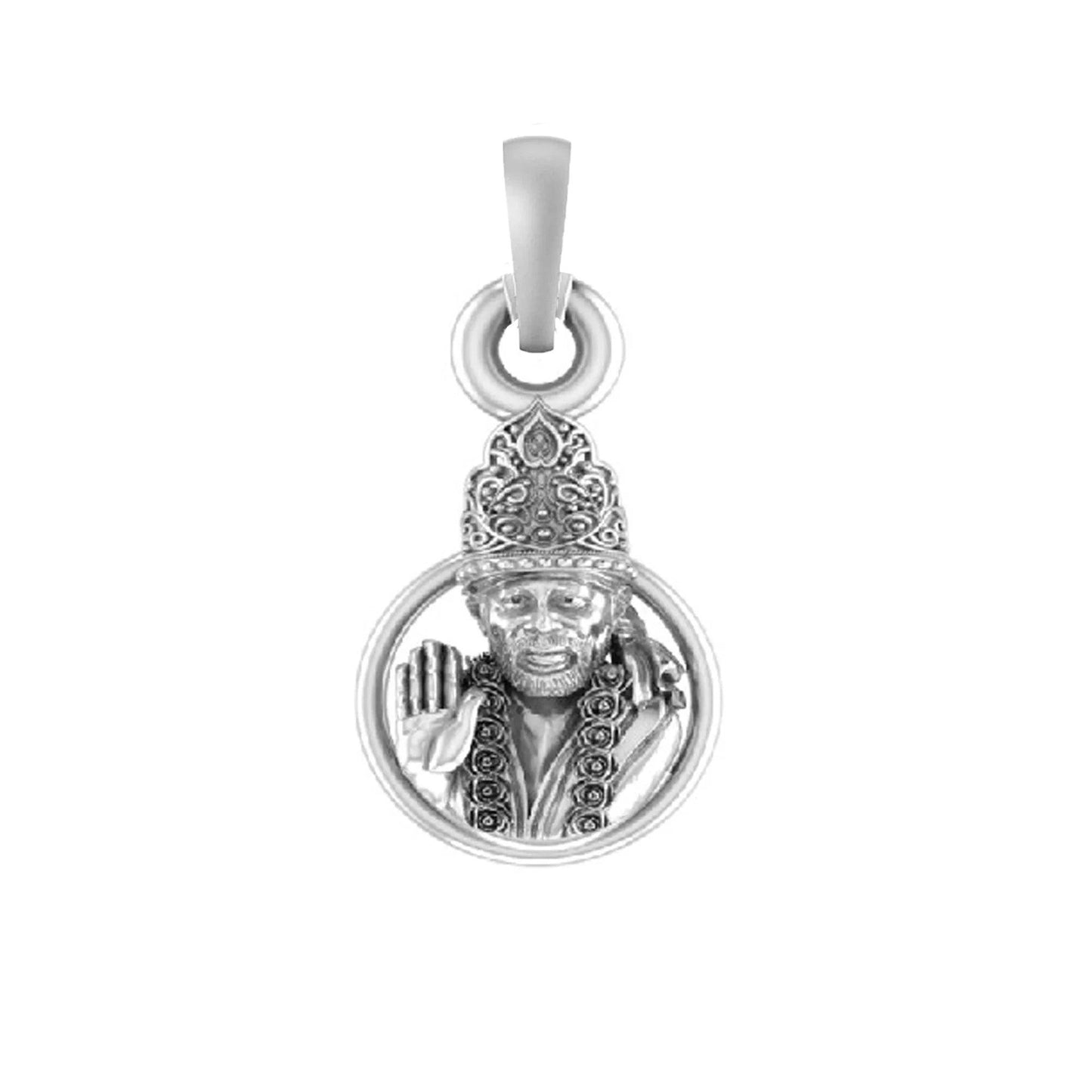 Shirdi Sai Baba Sterling Silver Pendant - JAI HO INDIA