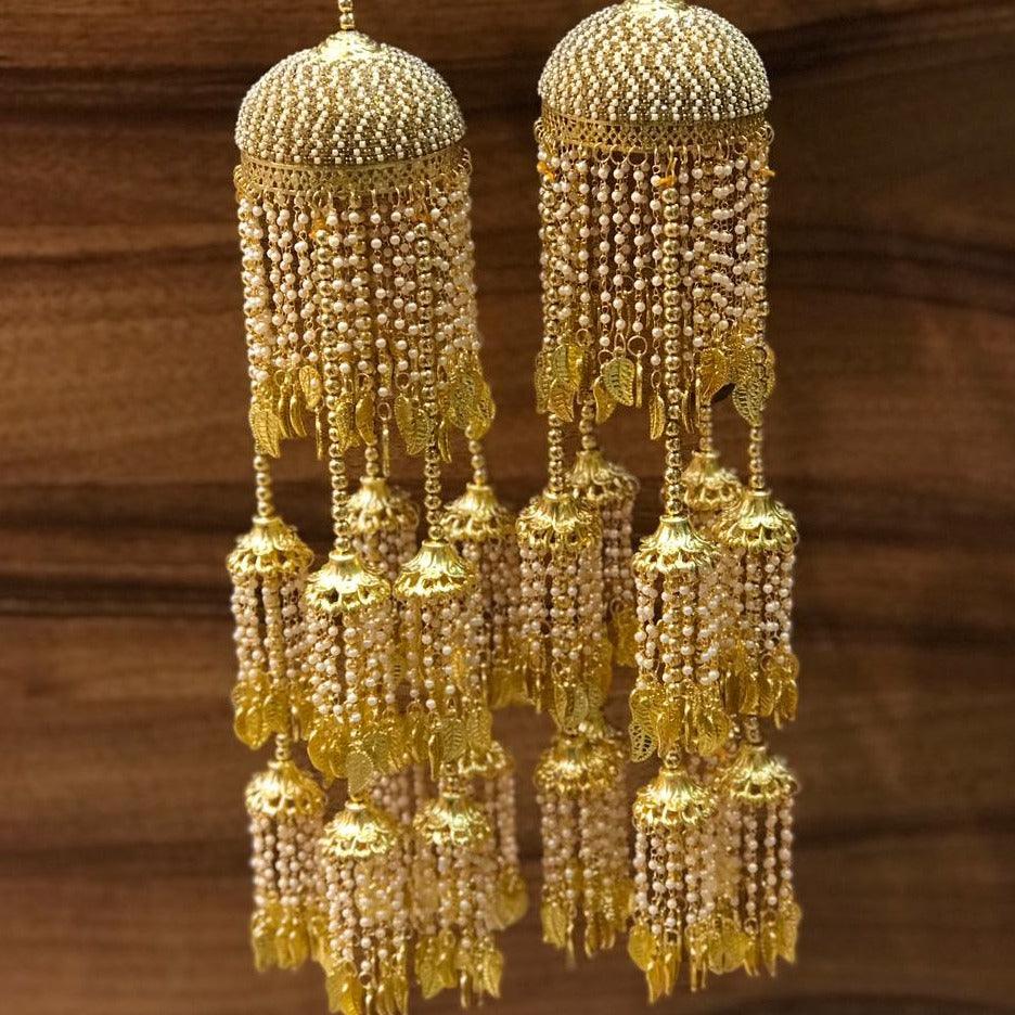 Long Golden Bridal Kaleeras Wedding Bangle Charms Bridal Punjabi Kalira For Indian Wedding - JAI HO INDIA