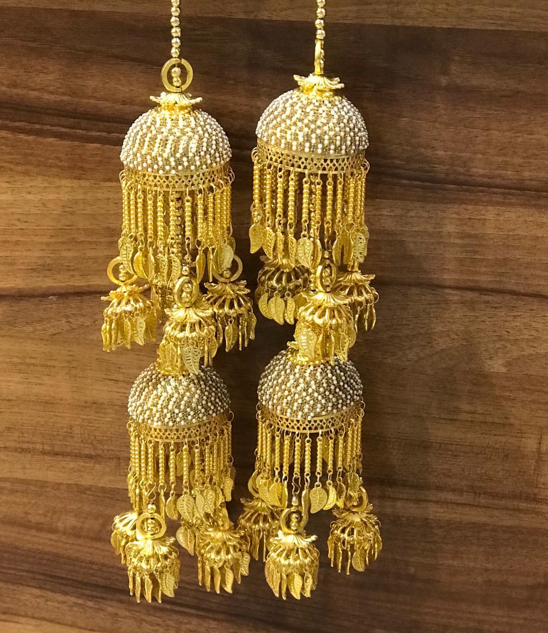 Long Golden Bridal Kaleeras Wedding Bangle Charms Bridal Punjabi Kalira For Indian Wedding - JAI HO INDIA