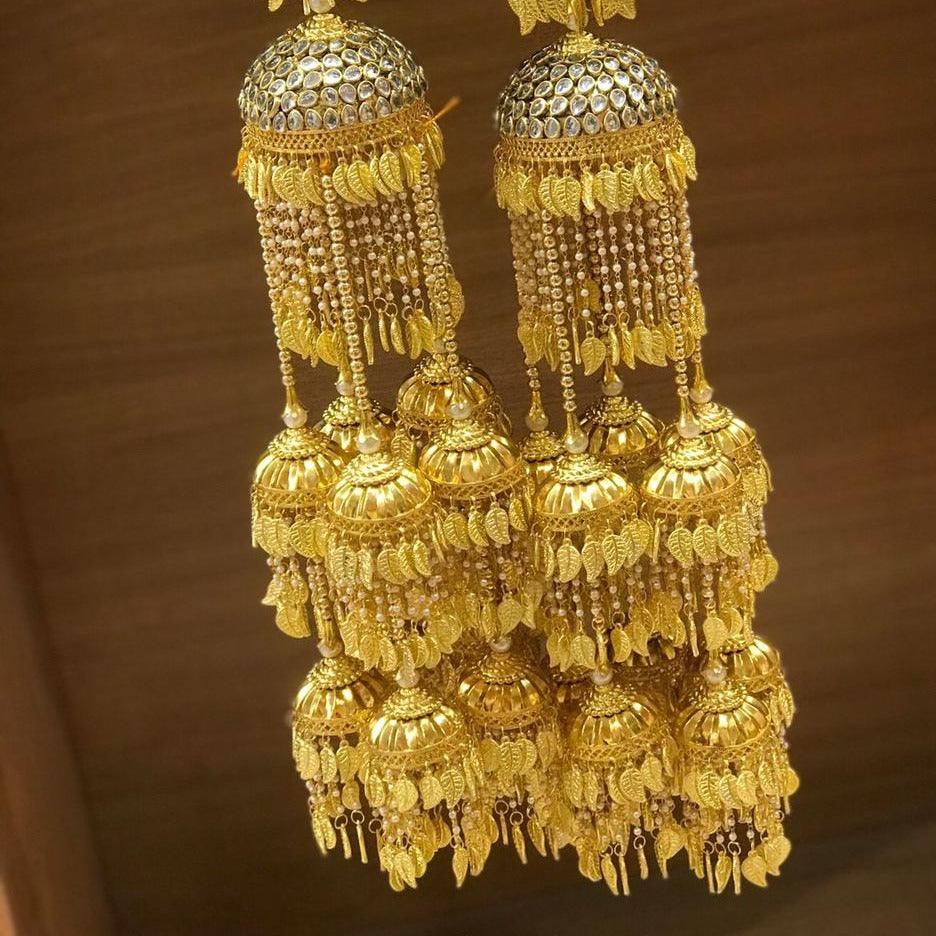 Long Golden Bridal Kaleeras Wedding Bangle Charms Bridal Punjabi Kalira For Indian Wedding - JAI HO INDIA