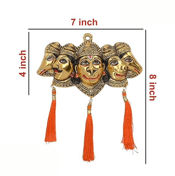 Panchmukhi Hanuman Idol Wall Hanging Five Face Hanuman Statue For Front Door - JAI HO INDIA