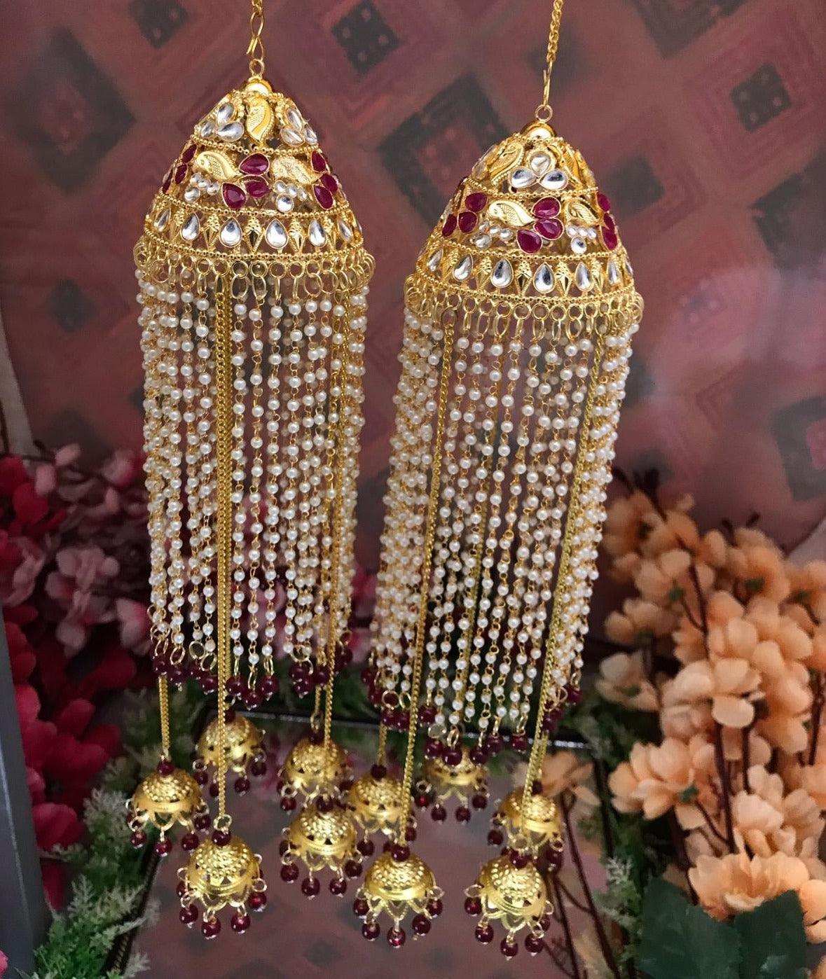 Maroon Bridal Kaleeras Wedding Bangle Charms Bridal Punjabi Kalira For Indian Wedding - JAI HO INDIA