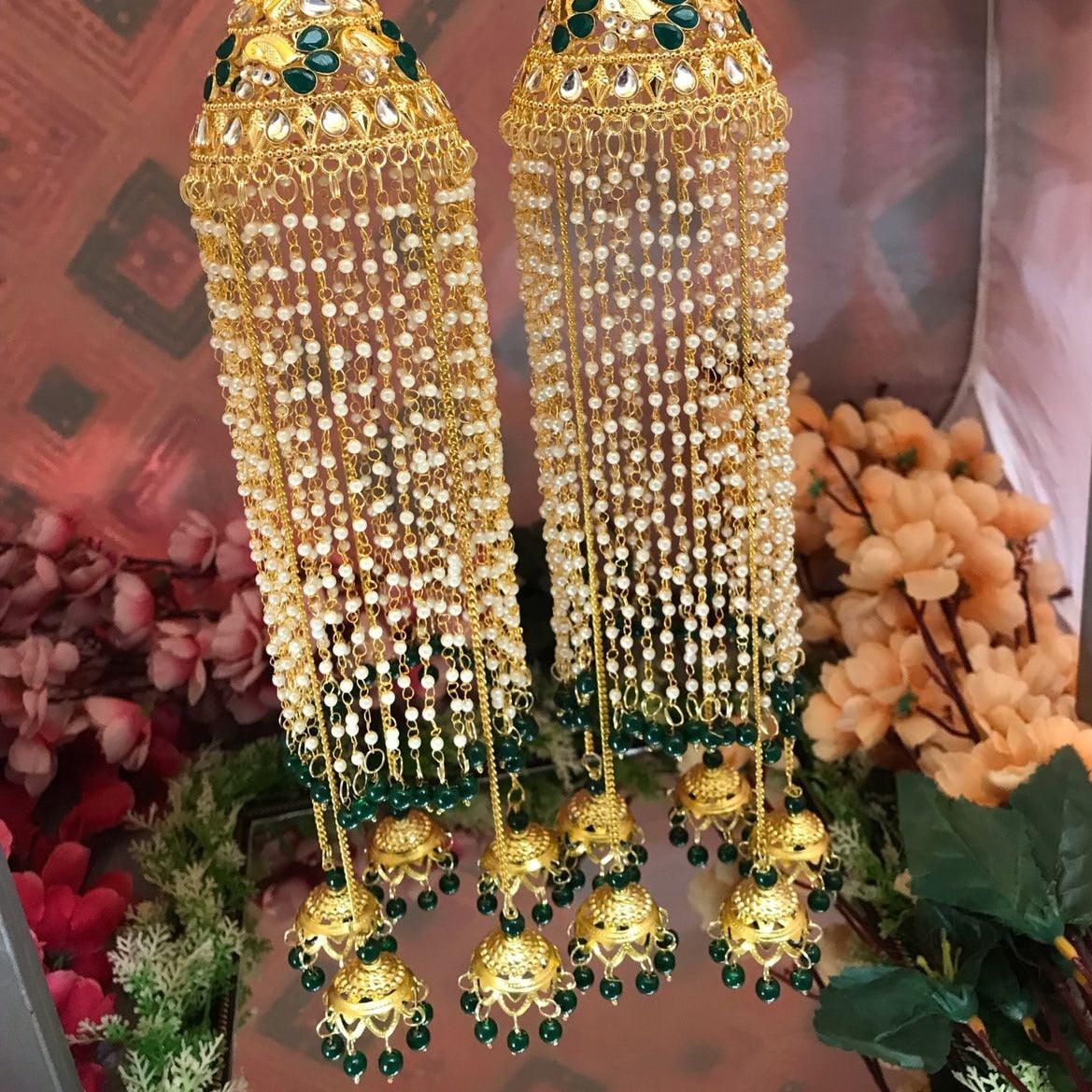 Long Green Bridal Kaleeras Wedding Bangle Charms Bridal Punjabi Kalira For Indian Wedding - JAI HO INDIA