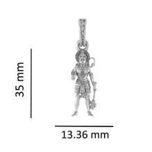 Lord Hanuman Standing Blessing Sterling Silver Pendant - JAI HO INDIA