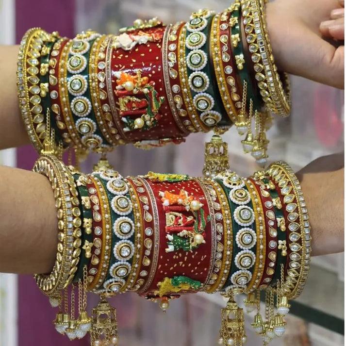 Exclusive Royal Bridal Chooda Wedding Bangles Set Punjabi Wedding Chuda Set For Indian Wedding - JAI HO INDIA