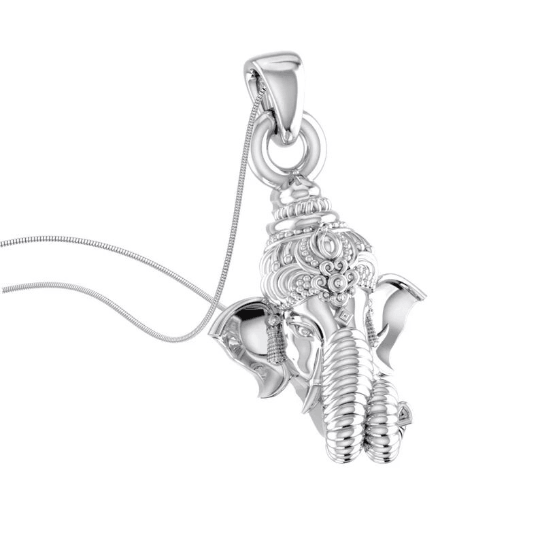 Lord Ganesha Sterling Silver Pendant - JAI HO INDIA