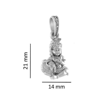 Laddoo Gopal Baby Krishna Sterling Silver Pendant - JAI HO INDIA