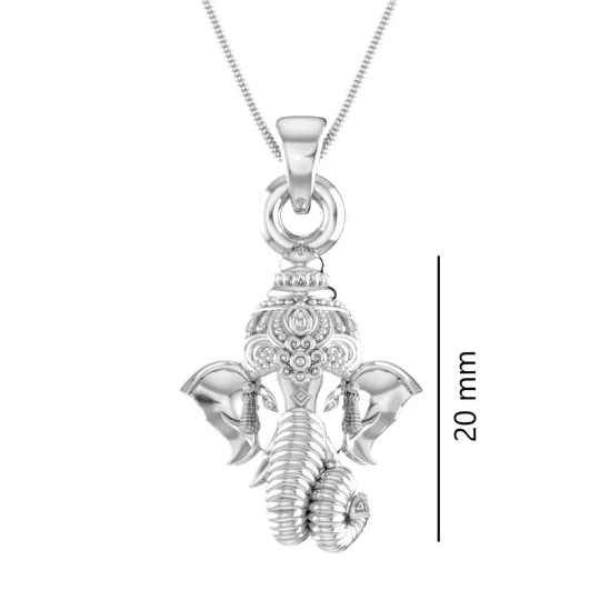 Lord Ganesha Sterling Silver Pendant - JAI HO INDIA