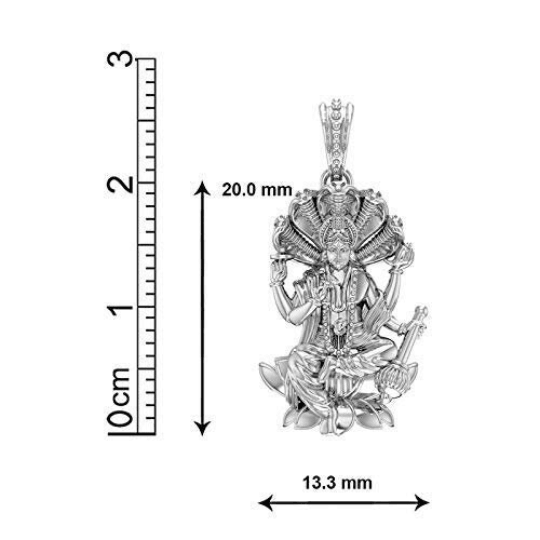 Lord Vishnu Sterling Silver Pendant - JAI HO INDIA