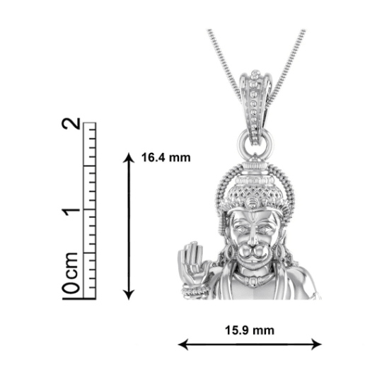 Lord Hanuman Blessing Sterling Silver Pendant - JAI HO INDIA
