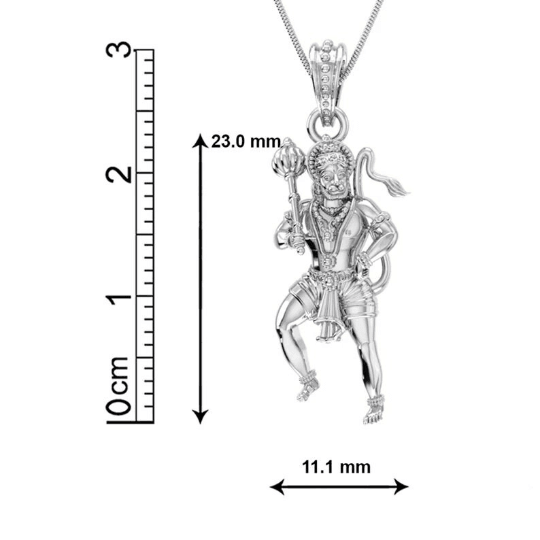 Bahubali Hanuman Sterling Silver Pendant - JAI HO INDIA