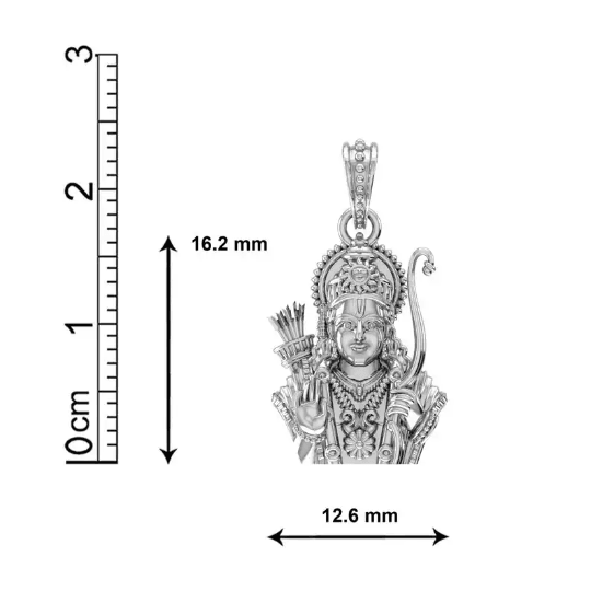 Shree Ram Sterling Silver Pendant - JAI HO INDIA