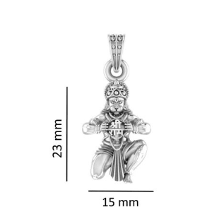 Lord Hanuman Open Chest Sterling Silver Pendant - JAI HO INDIA