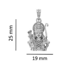 Shree Ram Sterling Silver Pendant - JAI HO INDIA
