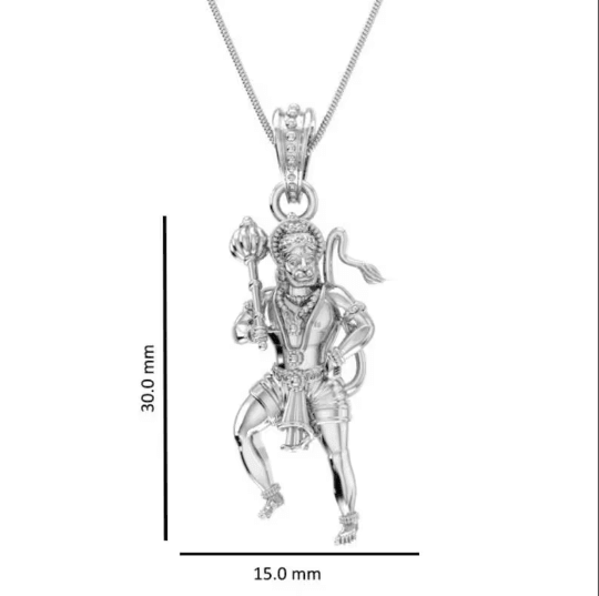 Bahubali Hanuman Sterling Silver Pendant - JAI HO INDIA