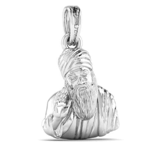 Guru Nanak Dev Ji Blessing Sterling Silver Pendant - JAI HO INDIA