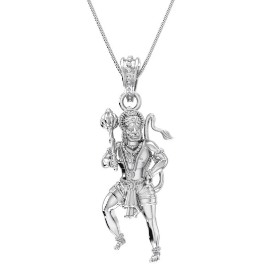 Bahubali Hanuman Sterling Silver Pendant - JAI HO INDIA