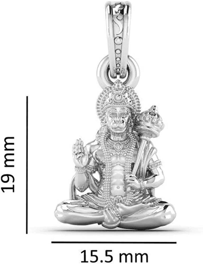 Lord Hanuman Blessing Sterling Silver Pendant - JAI HO INDIA