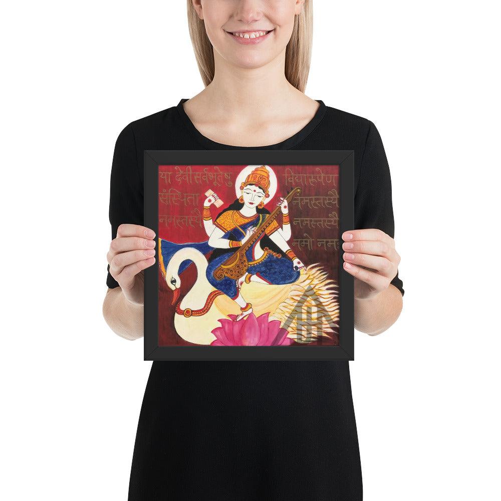 Goddess Saraswati Maa Painting Print - JAI HO INDIA