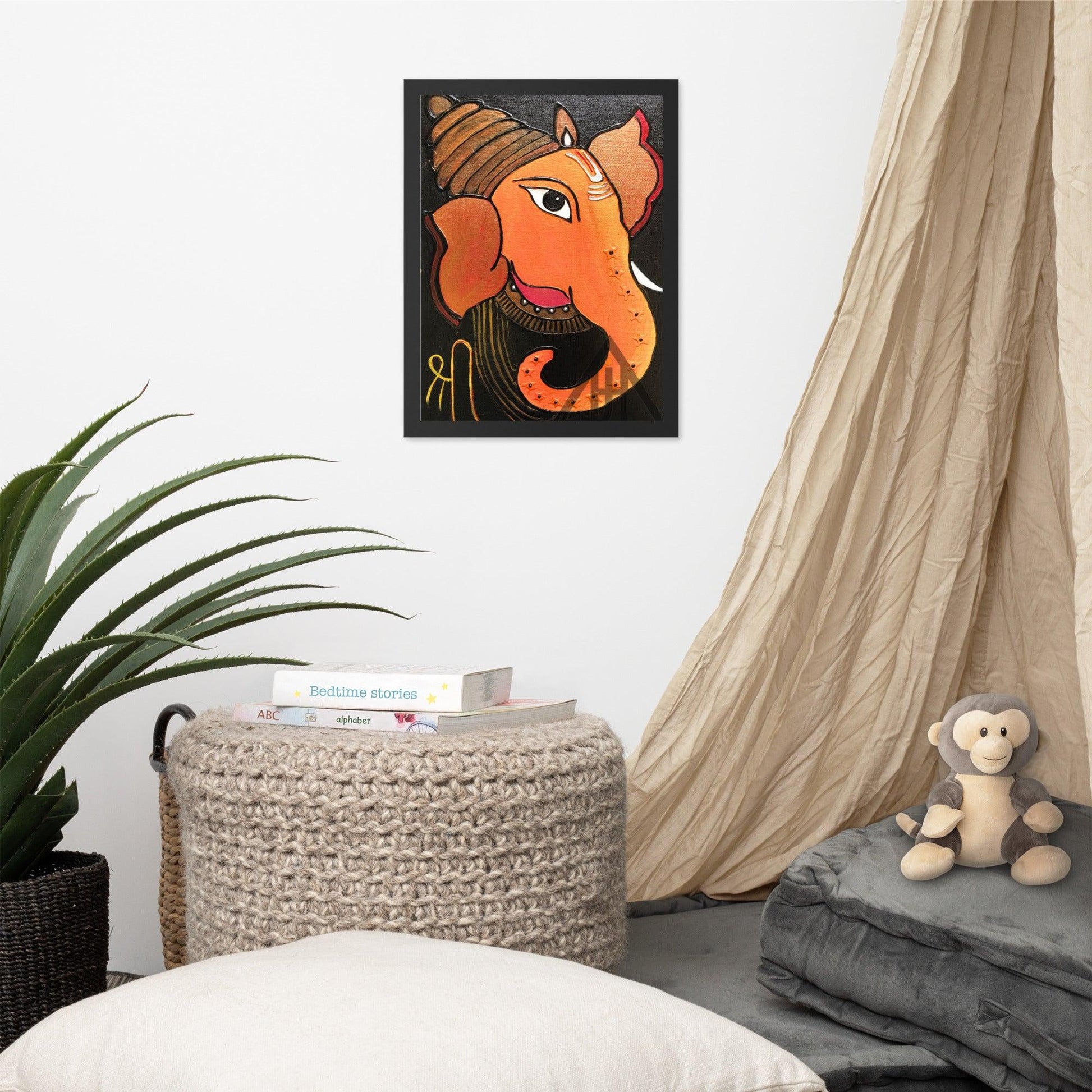 Lord Ganesha Framed 3D Acrylic Original Painting By Poonam Wadhawan - JAI HO INDIA