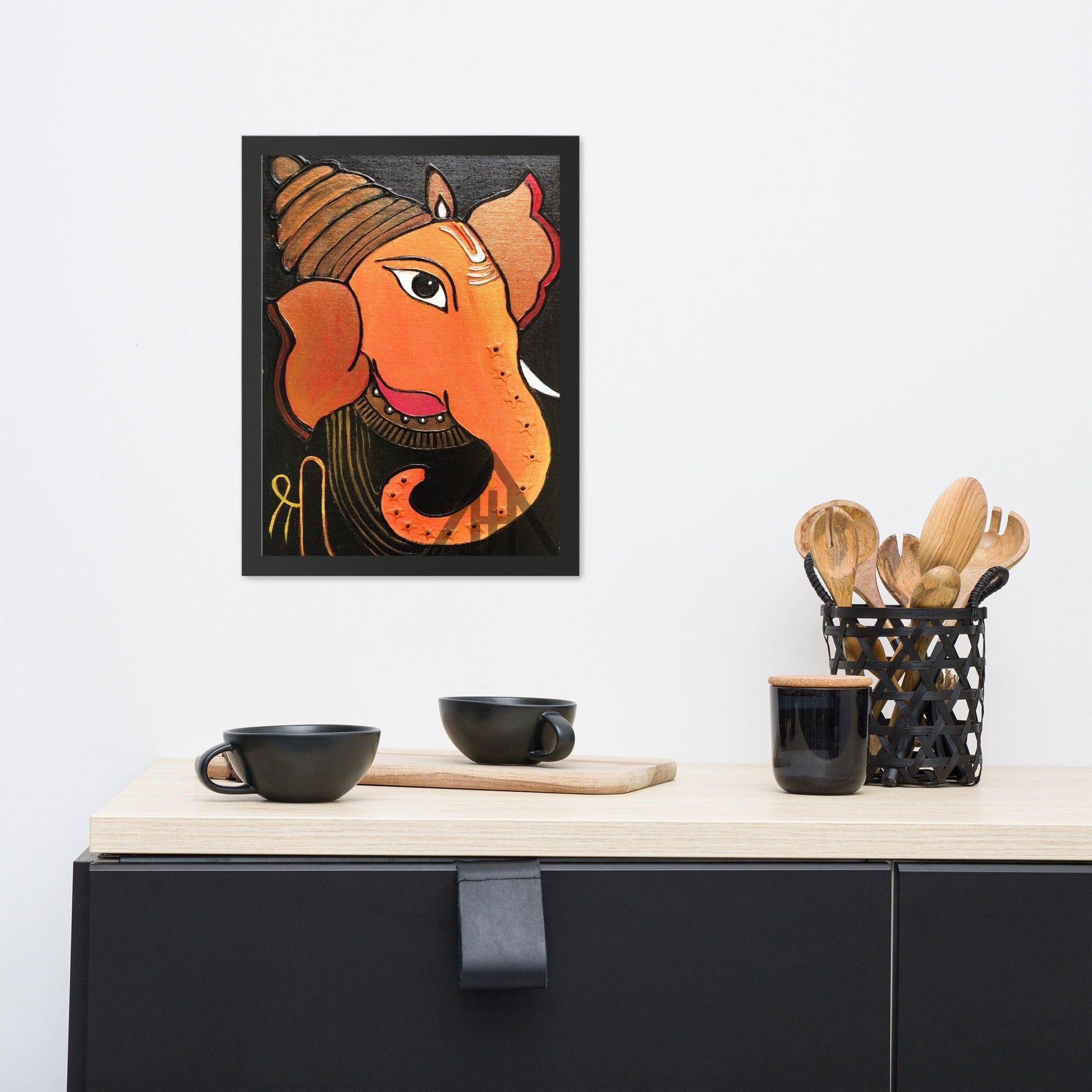 Lord Ganesha Framed 3D Acrylic Original Painting By Poonam Wadhawan - JAI HO INDIA