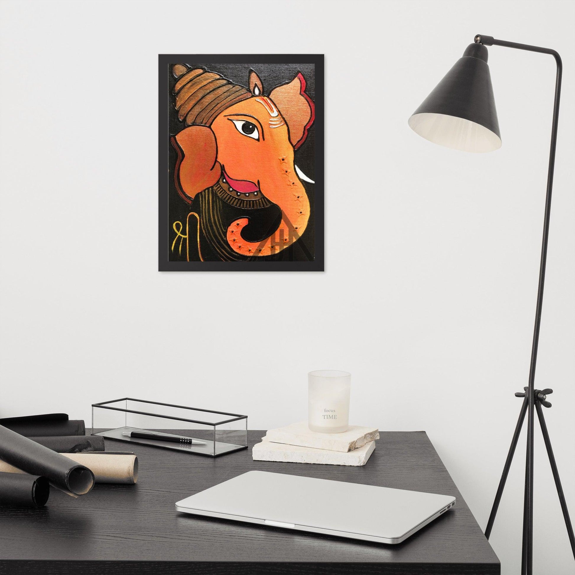 Lord Ganesha Framed 3D Acrylic Original Painting By Poonam Wadhawan - JAI HO INDIA