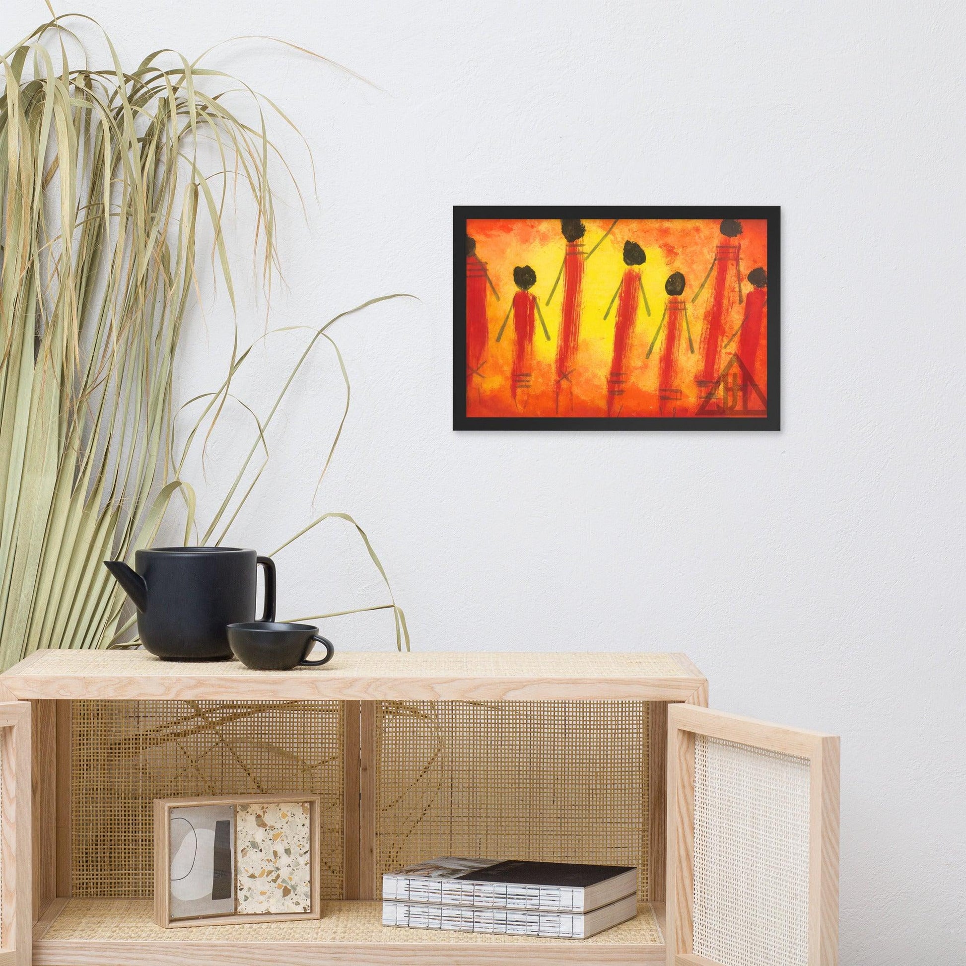 Tribal Fusion Abstract Indian Painting Print 12"x18" - JAI HO INDIA