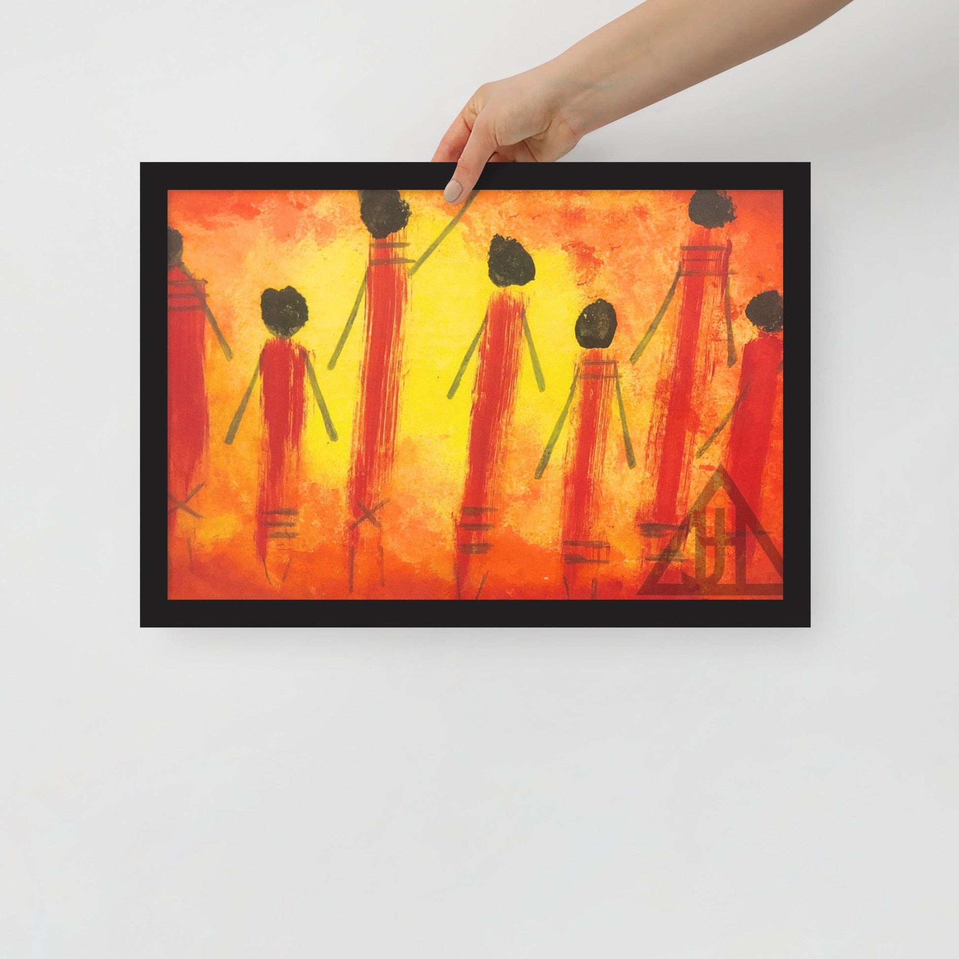 Tribal Fusion Abstract Indian Painting Print 12"x18" - JAI HO INDIA