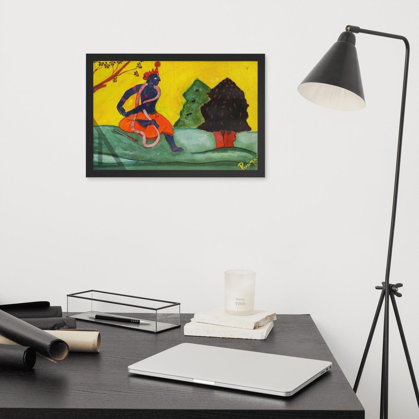 Dacing Lord Krishna Indian Painting Print 12"x18" - JAI HO INDIA