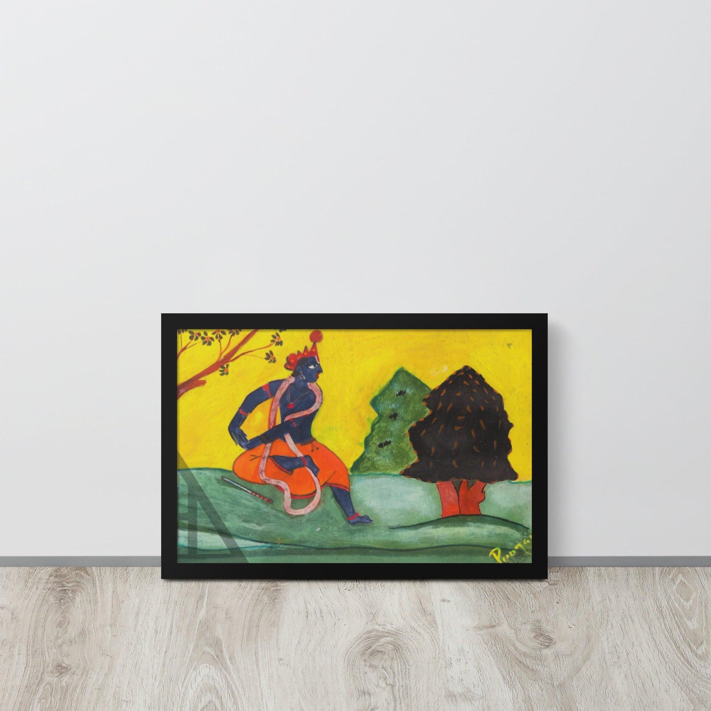 Dacing Lord Krishna Indian Painting Print 12"x18" - JAI HO INDIA