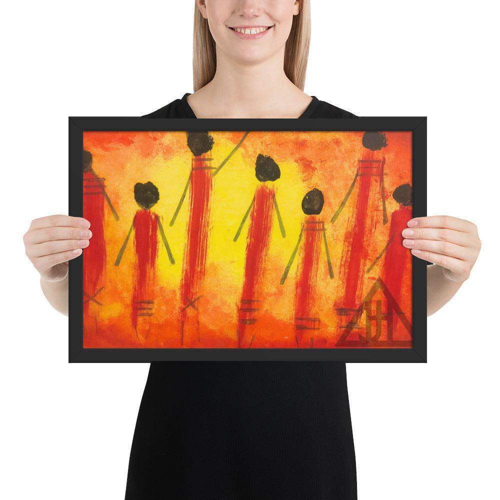 Tribal Fusion Abstract Indian Painting Print 12"x18" - JAI HO INDIA
