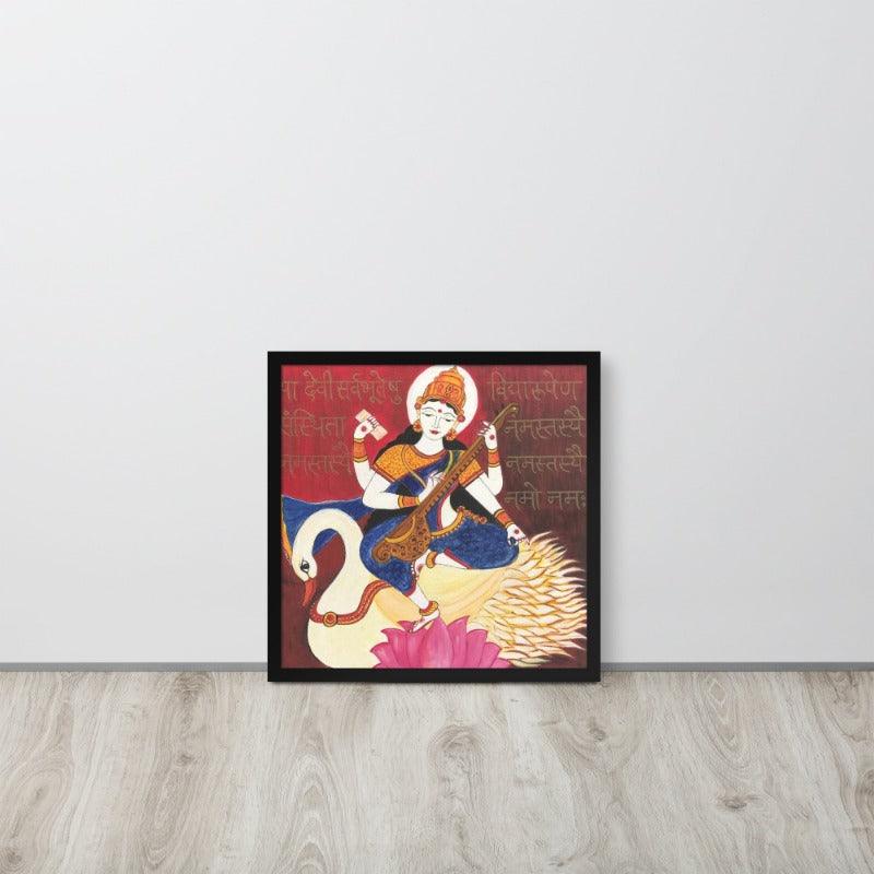Goddess Saraswati Maa Painting Print - JAI HO INDIA
