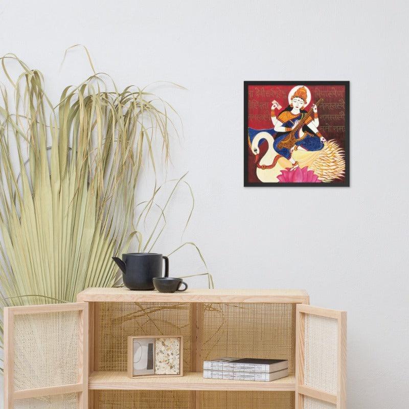 Goddess Saraswati Maa Painting Print - JAI HO INDIA