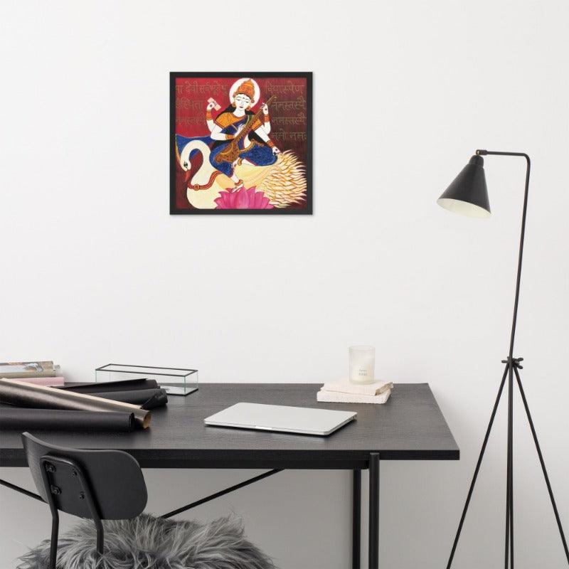Goddess Saraswati Maa Painting Print - JAI HO INDIA
