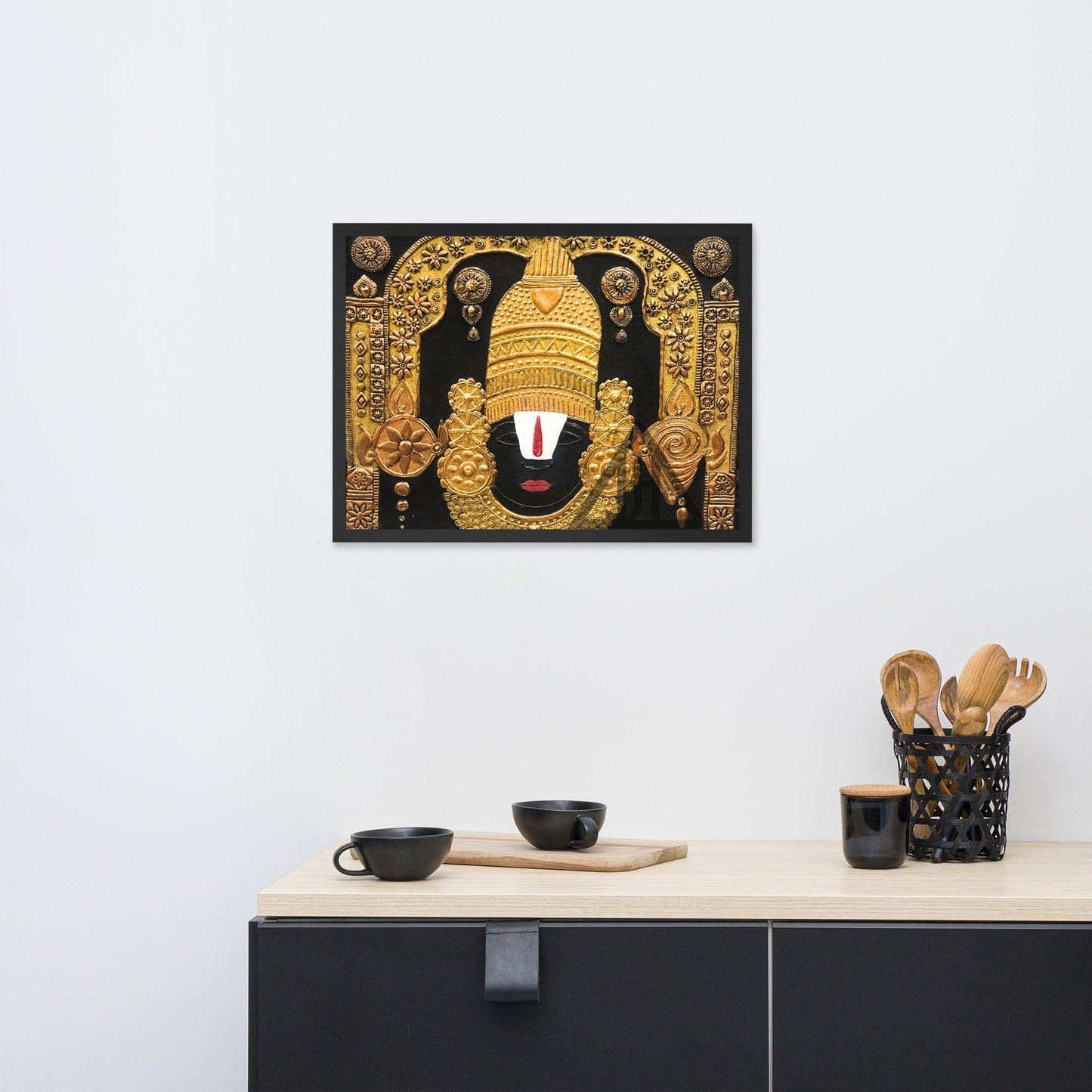 Venketeshwara Tirupati Balaji Cone Art 3D Painting 16" x20" 1.2Kgs by Apoorva Wadhawan - JAI HO INDIA