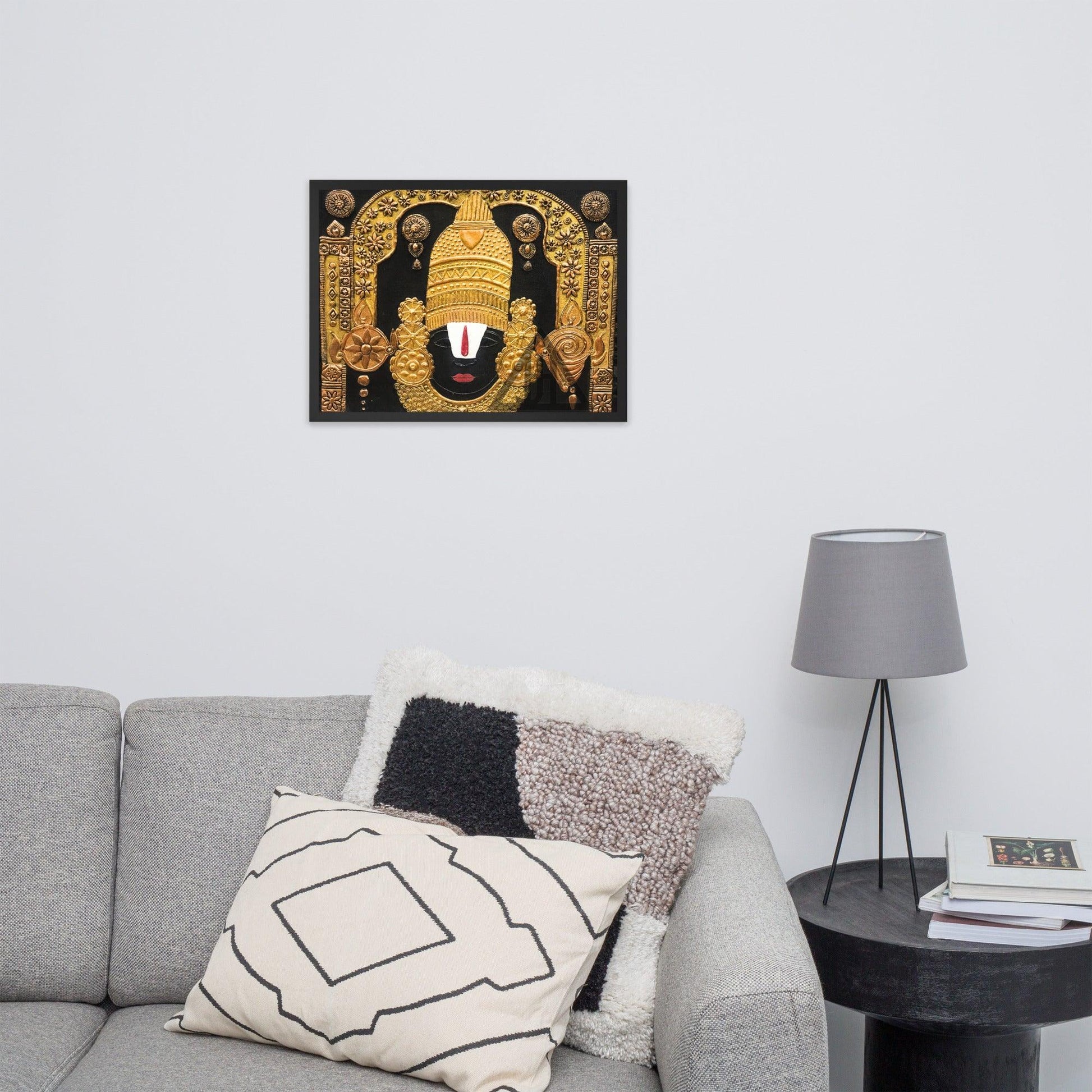 Venketeshwara Tirupati Balaji Cone Art 3D Painting 16" x20" 1.2Kgs by Apoorva Wadhawan - JAI HO INDIA
