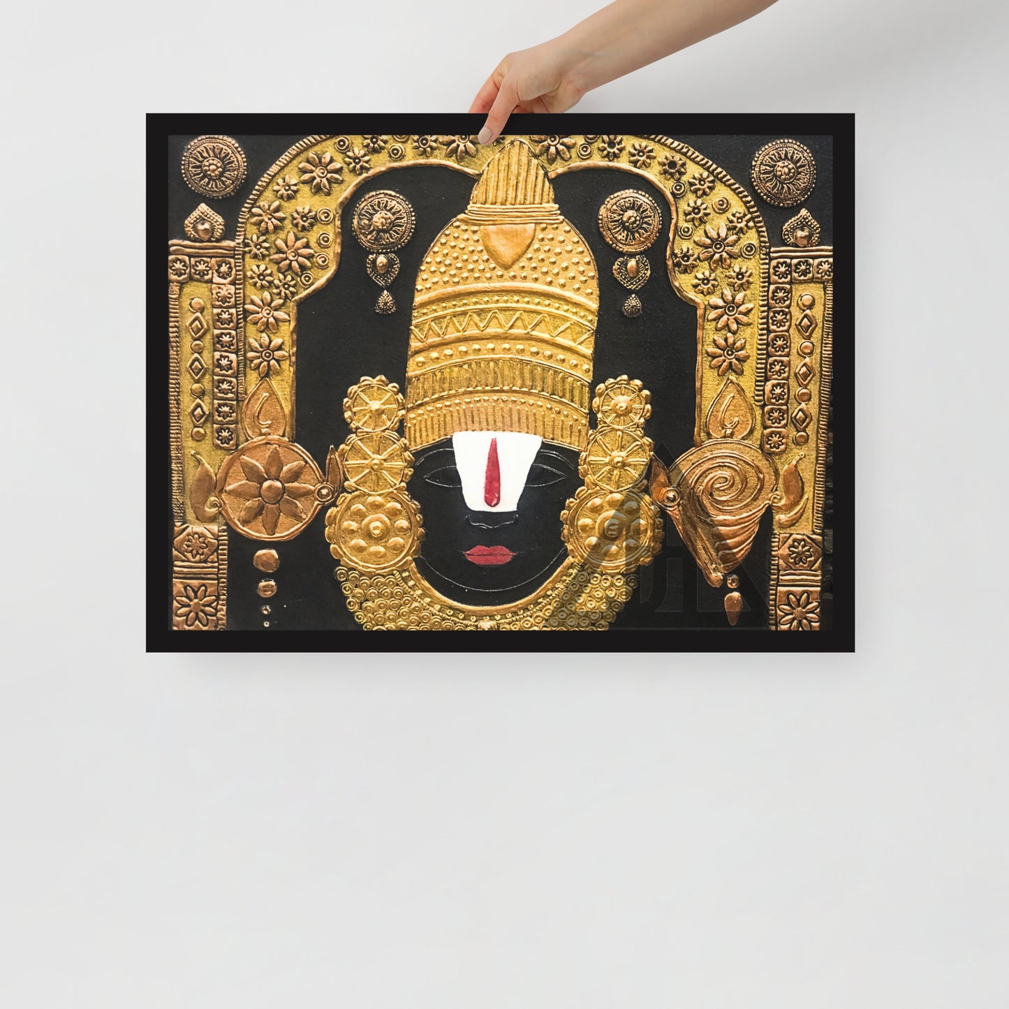 Venketeshwara Tirupati Balaji Cone Art 3D Painting 16"x20" 1.2Kgs by Apoorva Wadhawan