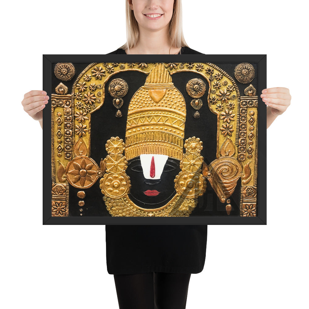 Venketeshwara Tirupati Balaji Cone Art 3D Painting 16"x20" 1.2Kgs by Apoorva Wadhawan