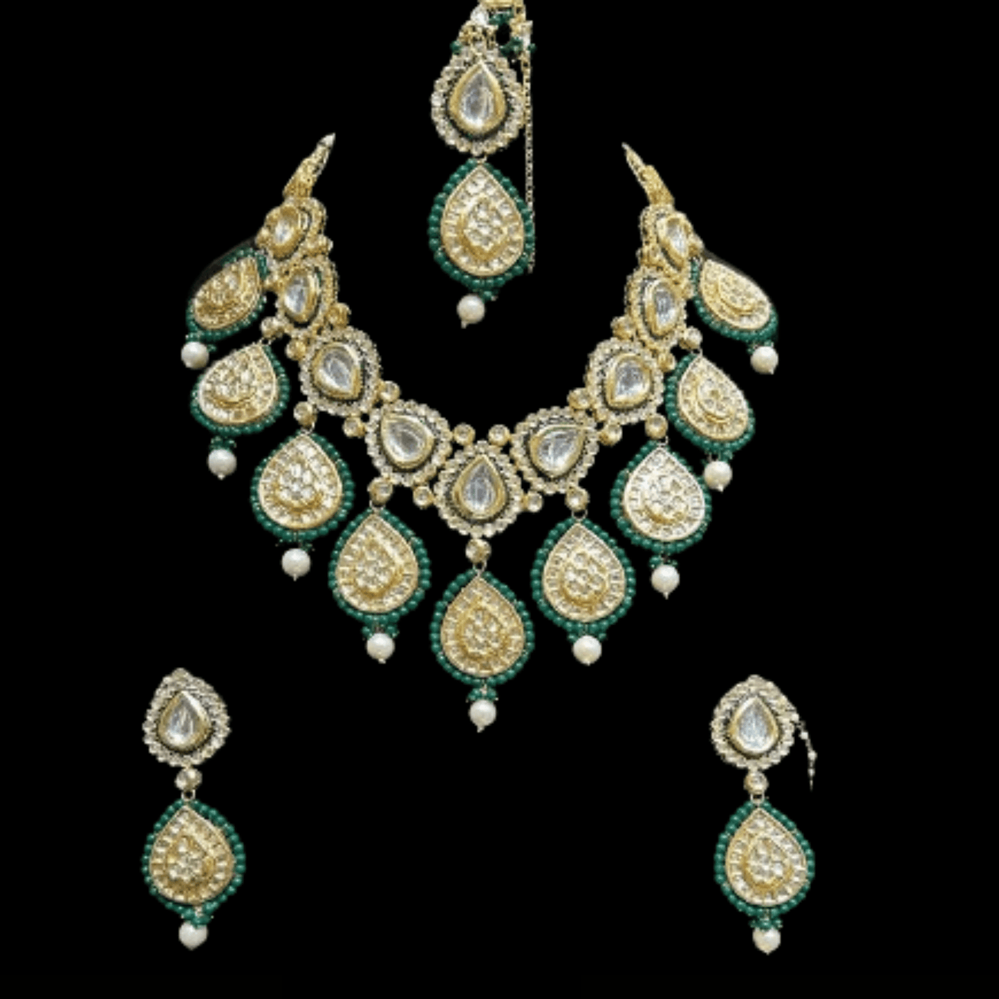 Elegant Green Bridal Jewelry Set For Indian Wedding - JAI HO INDIA