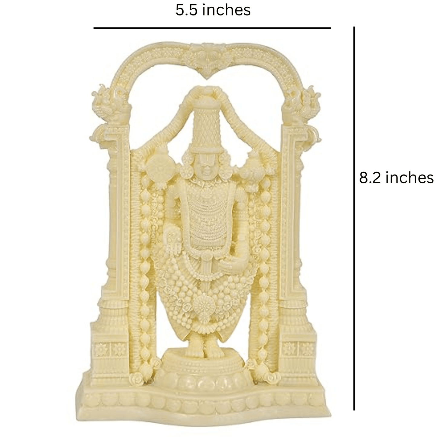 Tirupati Balaji Statue In White Balaji Idol Decorative Showpiece 8.2 inches - JAI HO INDIA